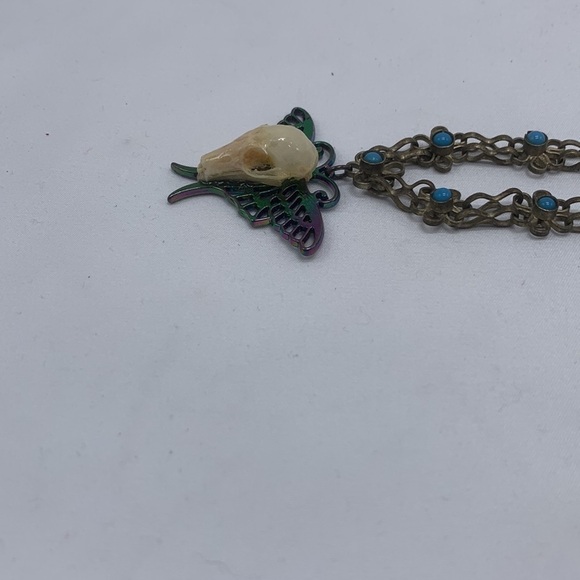 Silver Bat Skull Necklace - Picture 7 of 11